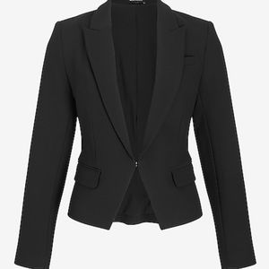 Express Black Soft & Sleak Peak Lapel Blazer